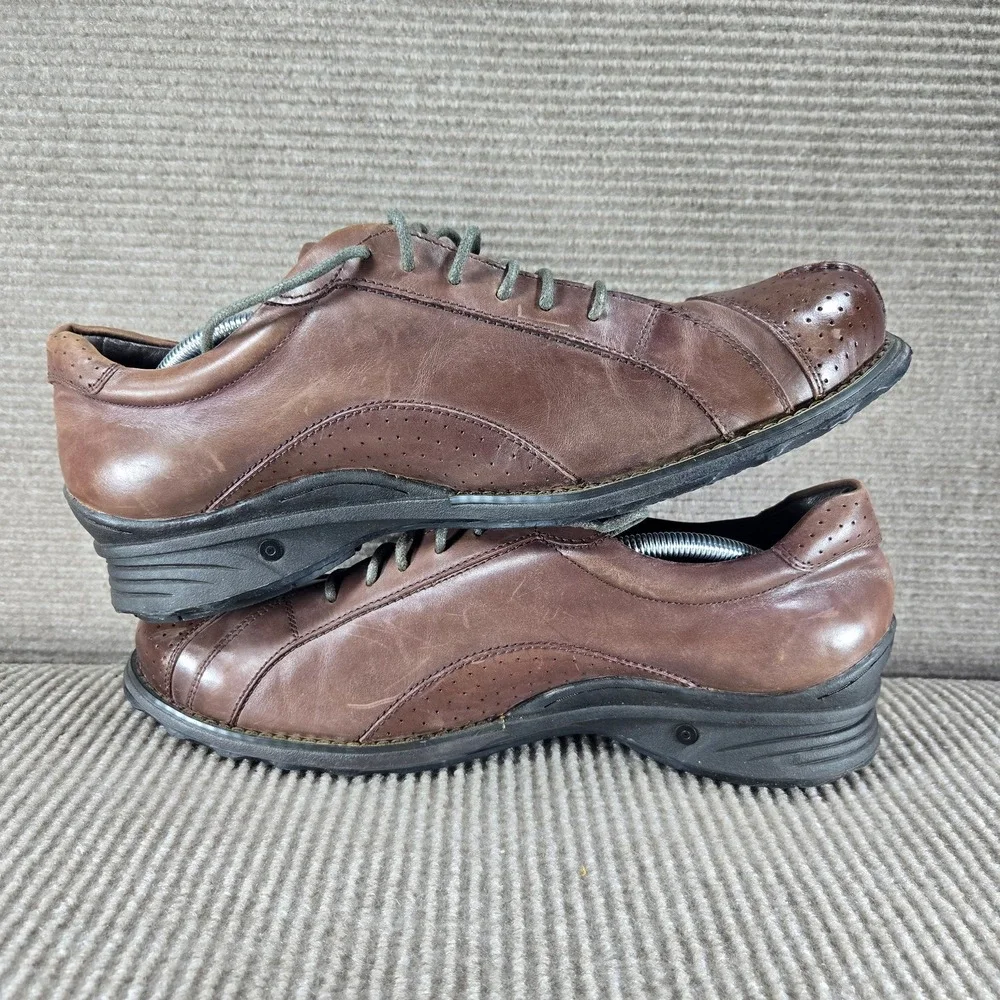 Gravity Defyer Mens 11.5 Brown Leather Perforated Lace Up Oxford‎ Walking Shoes